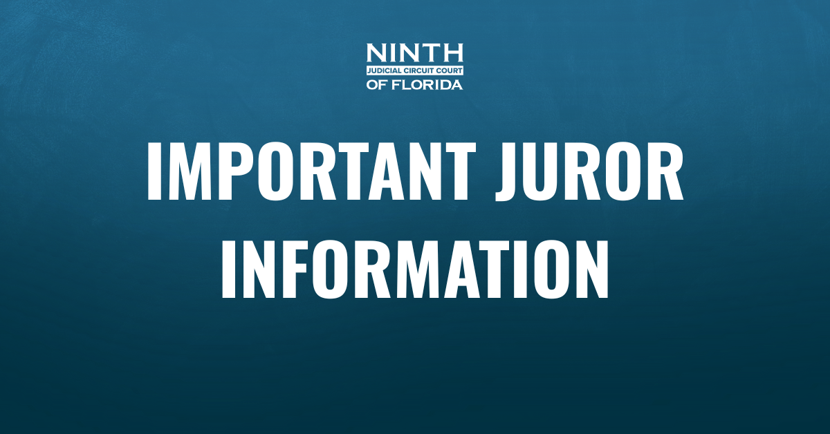 Graphic with copy reading &quot;important juror information&quot;