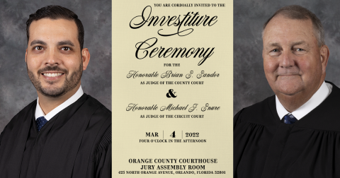 Investiture Invitation for March 4th at 4:00pm at the Orange County Courthouse