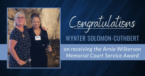 Wynter Solomon-Cuthbert receives the Arnie Wilkerson Memorial Court Service Award
