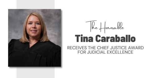 Image of The Honorable Tina Caraballo who was awarded the 2022 Chief Justice Award for Judicial Excellence