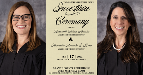 Photos of Judges Kerestes and Bova with the details for their investiture.