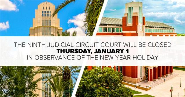 The Ninth will be closed on Thursday, January 1 in observance of New Year's Day. Regular operations will resume on Friday, January 2.